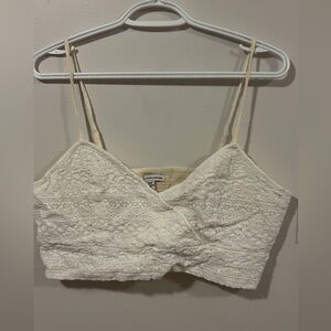 American Eagle Outfitters Cream Lace Top